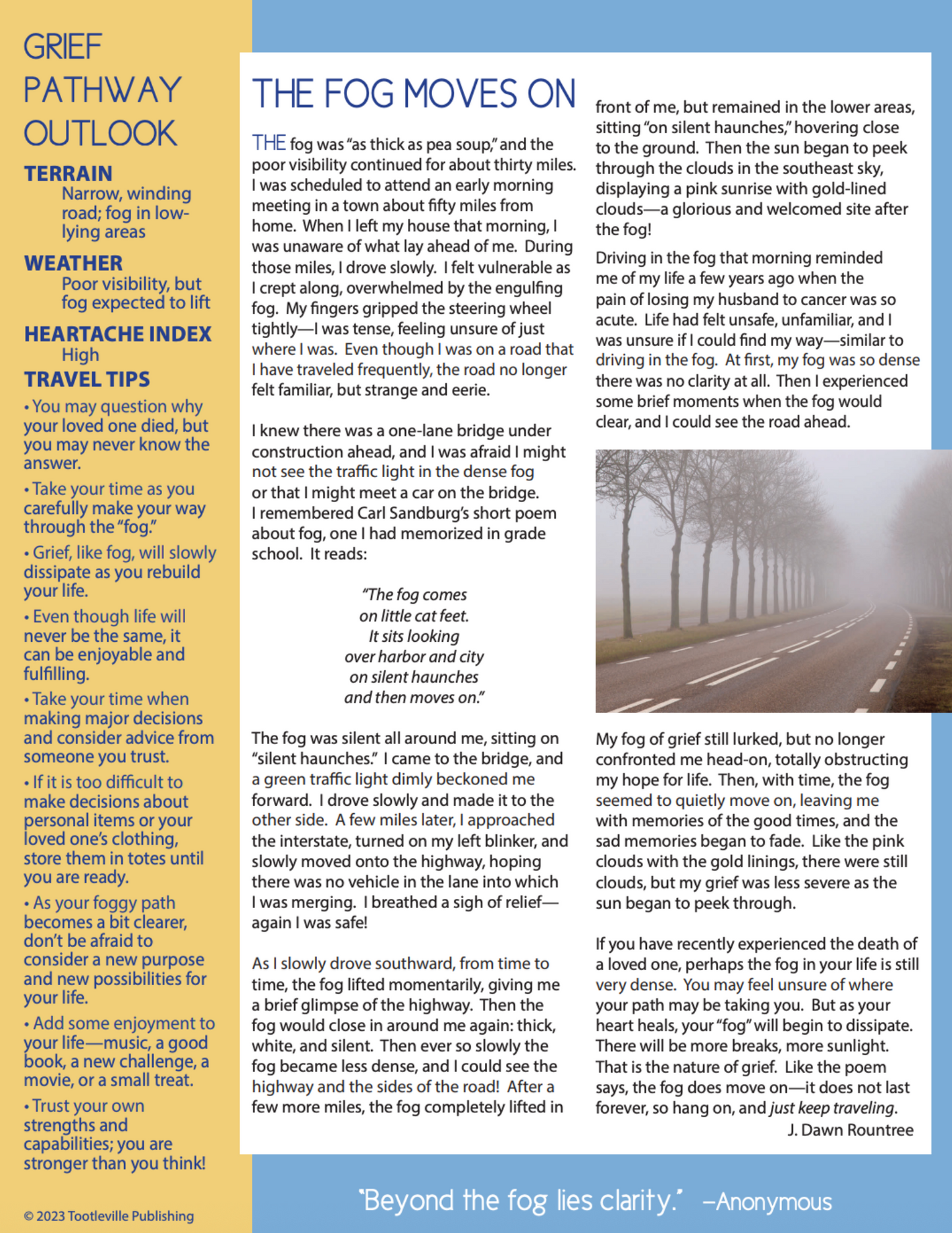 Pathways (LATEST VERSION) – No. 3 “Fog Moves On” (Pack of 100)