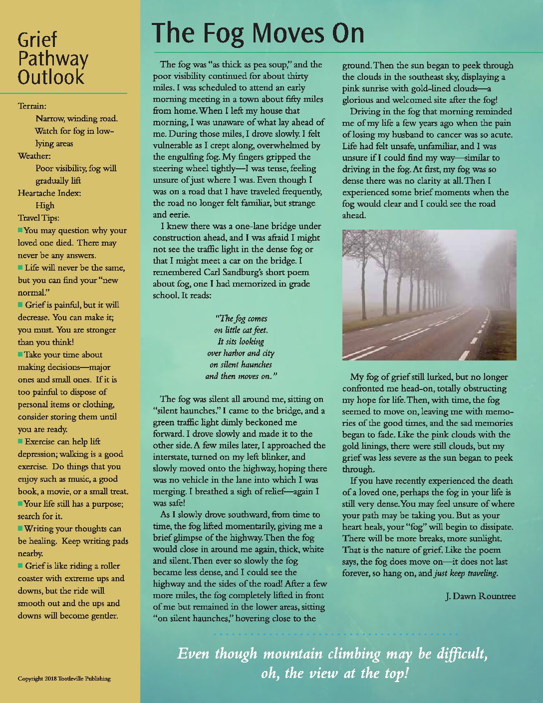 Pathways – No. 3 “Fog Moves On” (Pack of 100)